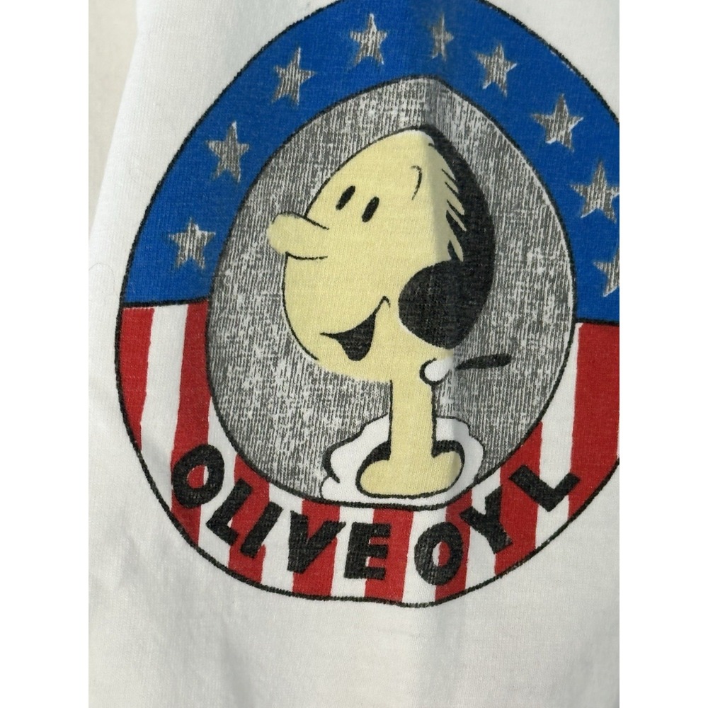 Vintage Olive Oyl T-Shirt Mens Large White Vital Statistic Hip Hop Cartoon Retro - Picture 3 of 15
